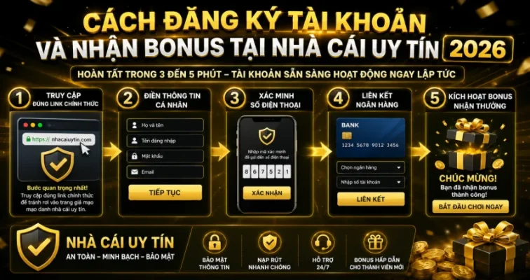 Top 10 Sân Chơi Cá Cược Hợp Pháp Uy Tín Nhất 2026 – Xếp Hạng Mới Nhất Cho Bet Thủ Việt 10 Cách Đăng Ký Tài Khoản Và Nhận Bonus Tại Nhà Cái Uy Tín 2026
